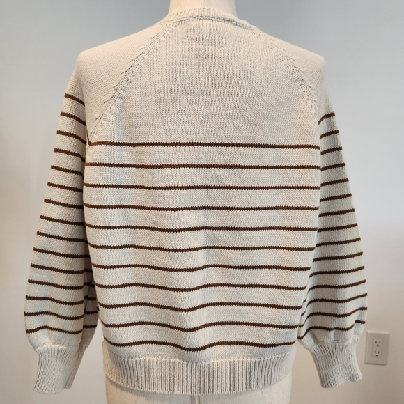 Sezane Léontine Jumper, Ecru/Camel, Small - Picture 3 of 10